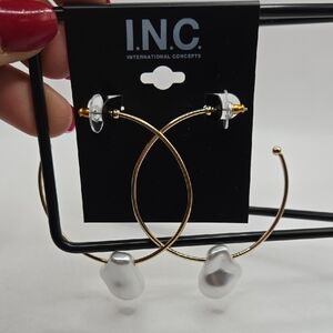 INC International Concepts Gold and Silver Hoop Earrings